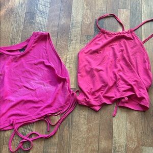 SHEIN Vibrant Pink Crop Tops Set